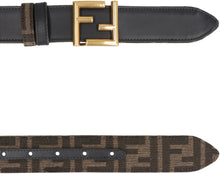 Load image into Gallery viewer, Leather and FF fabric reversible belt
