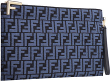 Load image into Gallery viewer, Pouch in black FF jacquard fabric
