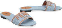 Load image into Gallery viewer, Signature denim slides
