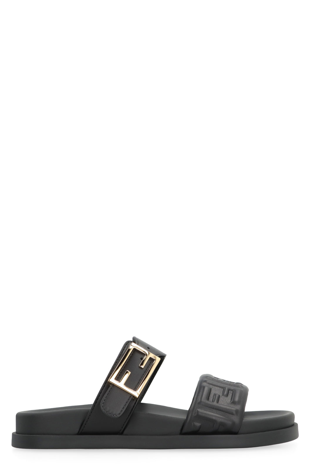 Fendi Feel leather slides