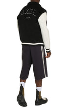 Load image into Gallery viewer, Illusion wool bomber jacket with patch
