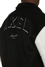Load image into Gallery viewer, Illusion wool bomber jacket with patch
