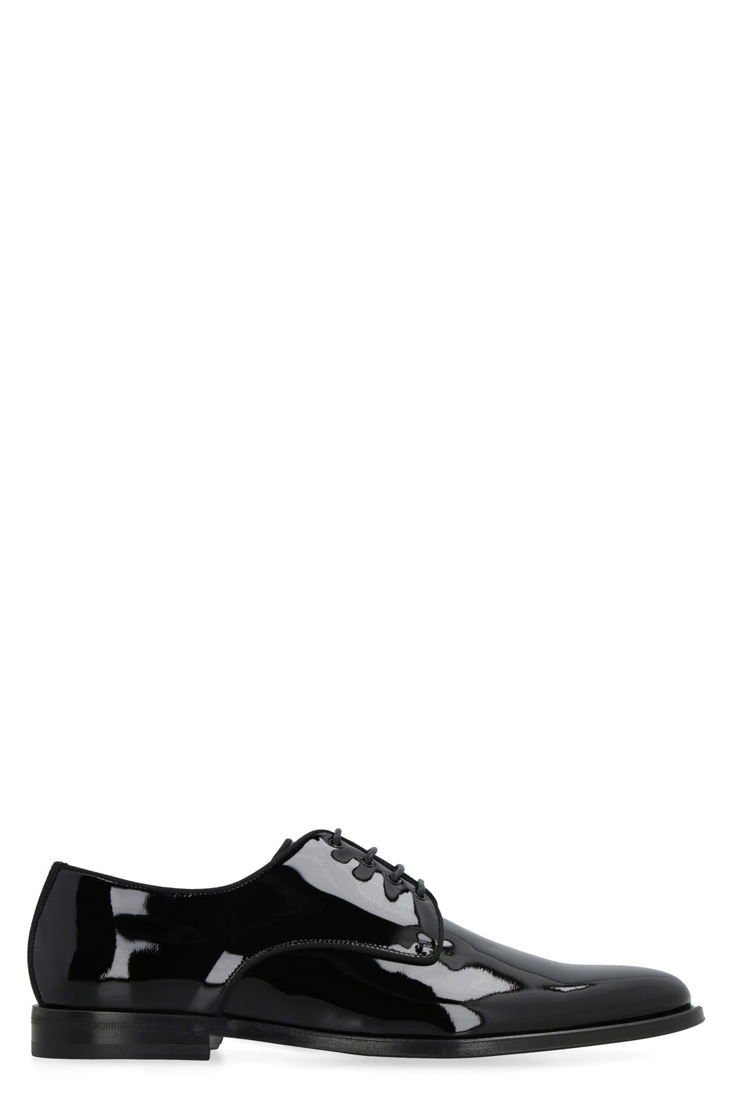 Patent leather lace-up derby shoes