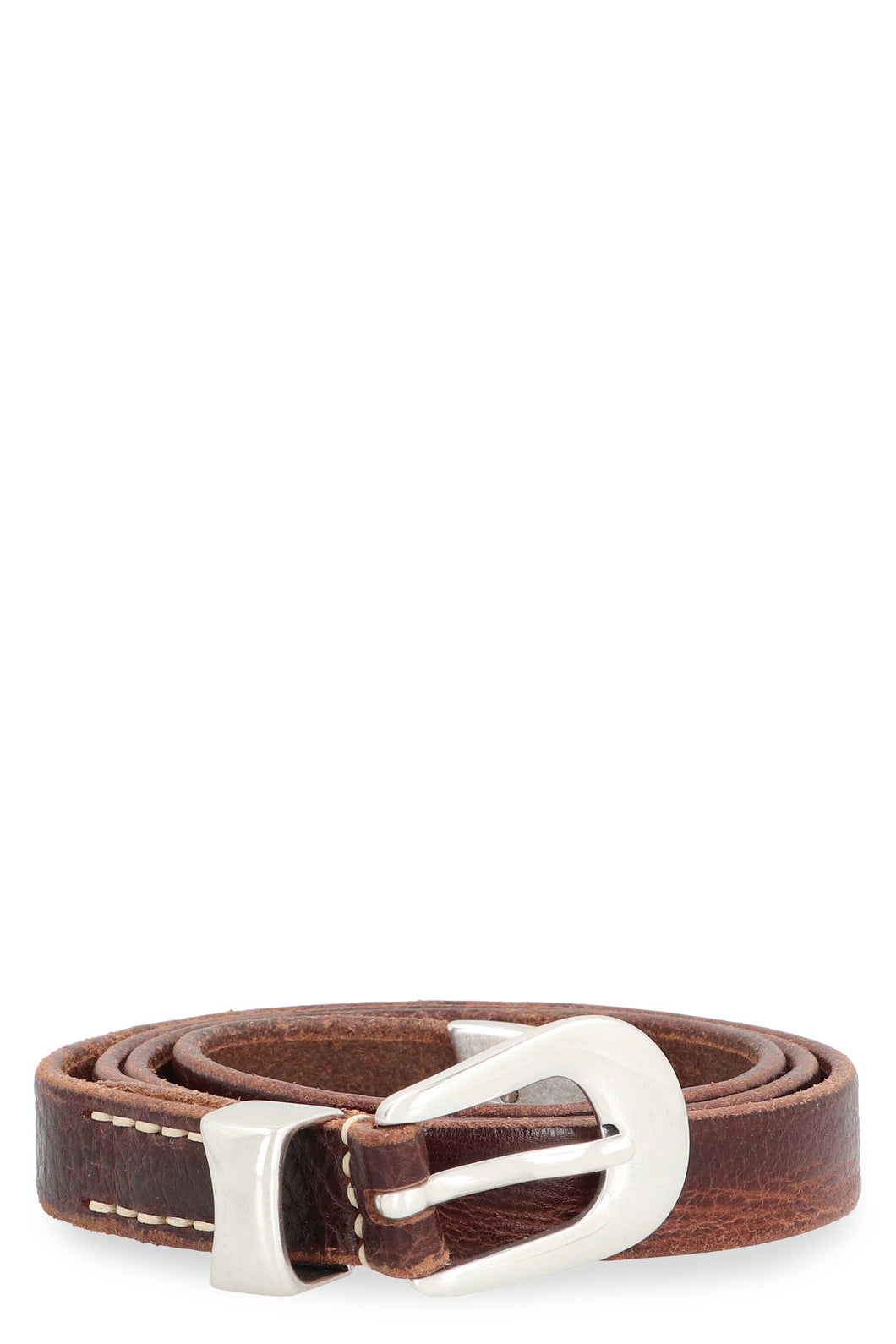 Calf leather belt with buckle