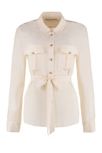 Load image into Gallery viewer, Silk blouse with bow
