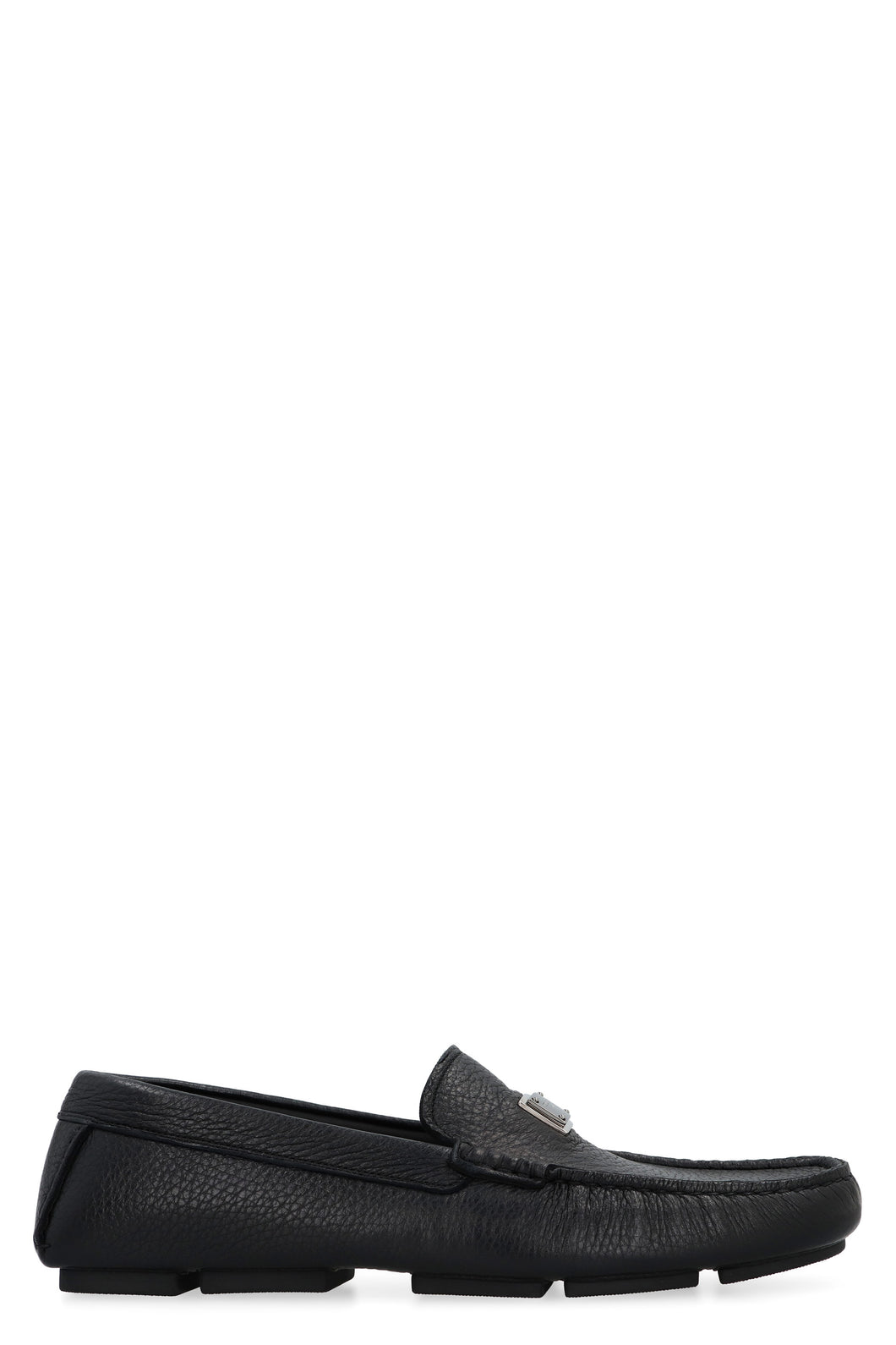Logo detail leather loafers