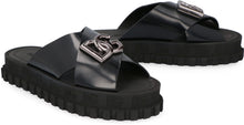 Load image into Gallery viewer, Leather slides with logo
