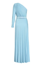 Load image into Gallery viewer, Pleated lurex-knit one-shoulder gown
