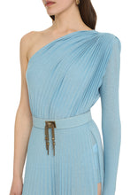 Load image into Gallery viewer, Pleated lurex-knit one-shoulder gown
