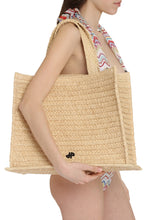Load image into Gallery viewer, JP raffia tote bag
