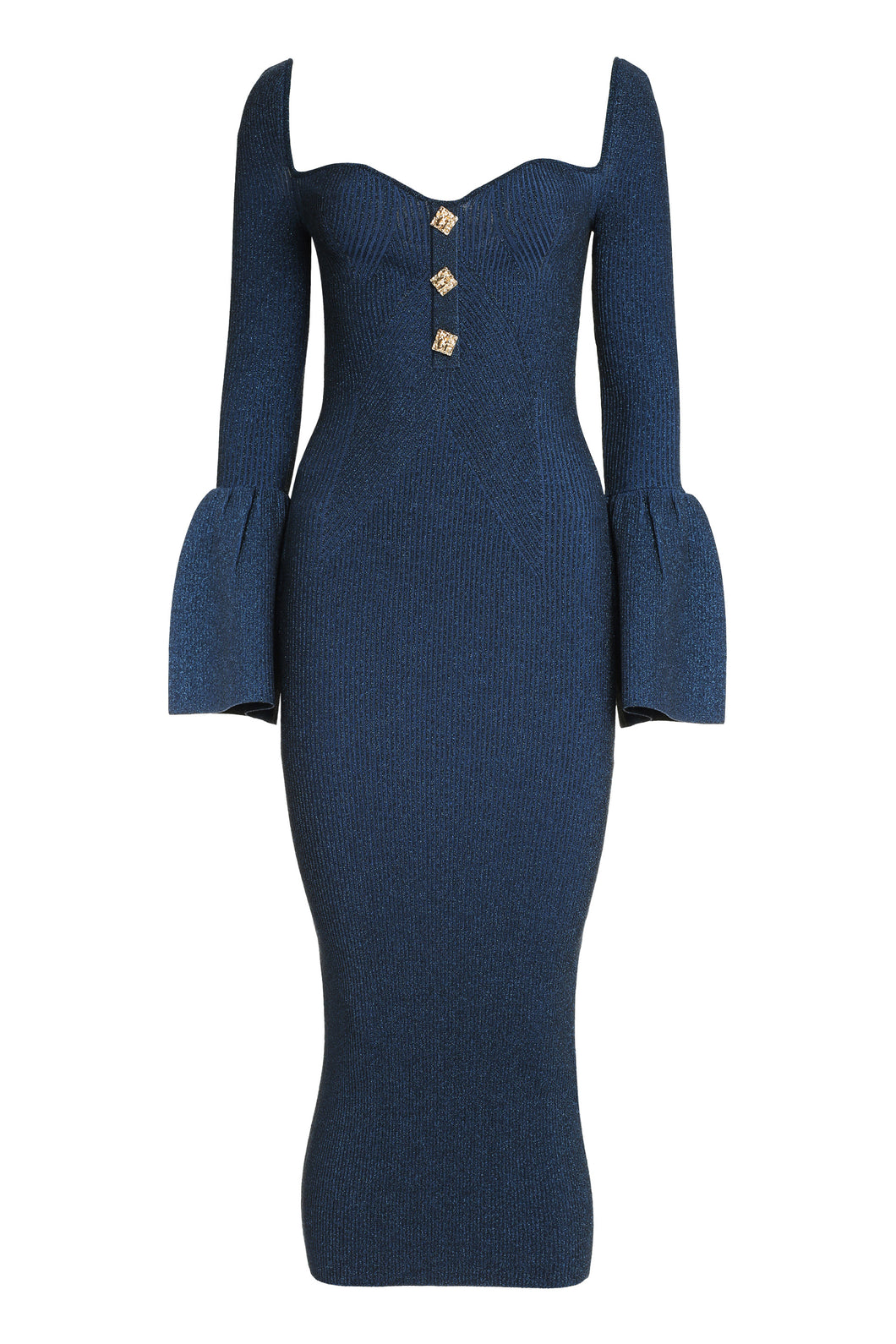 Ribbed knit midi dress