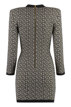 Load image into Gallery viewer, Geometric jacquard wool dress
