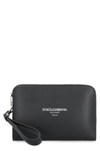 Load image into Gallery viewer, Leather clutch with logo
