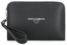 Load image into Gallery viewer, Leather clutch with logo
