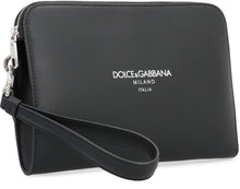 Load image into Gallery viewer, Leather clutch with logo
