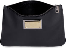 Load image into Gallery viewer, Logo detail flat leather pouch
