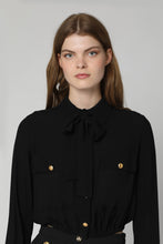 Load image into Gallery viewer, Pussy-bow collar georgette shirt
