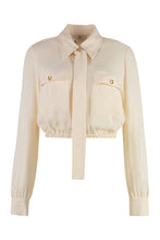 Load image into Gallery viewer, Pussy-bow collar georgette shirt
