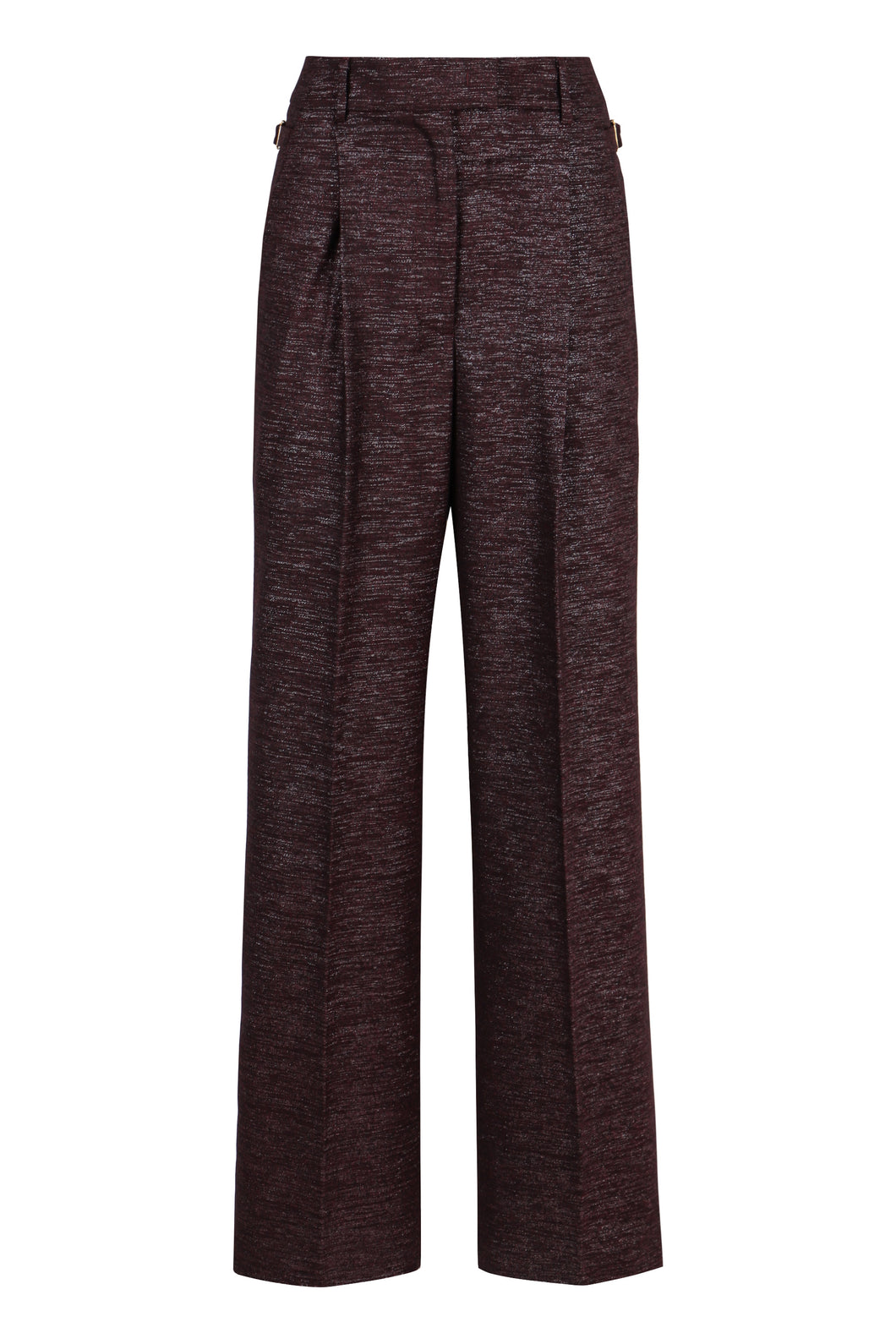 Knitted lurex wide-leg trousers