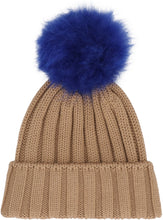 Load image into Gallery viewer, knitted wool hat with pom-pom
