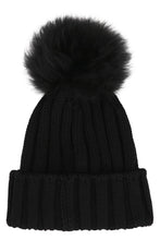 Load image into Gallery viewer, Knitted wool beanie with pom-pom
