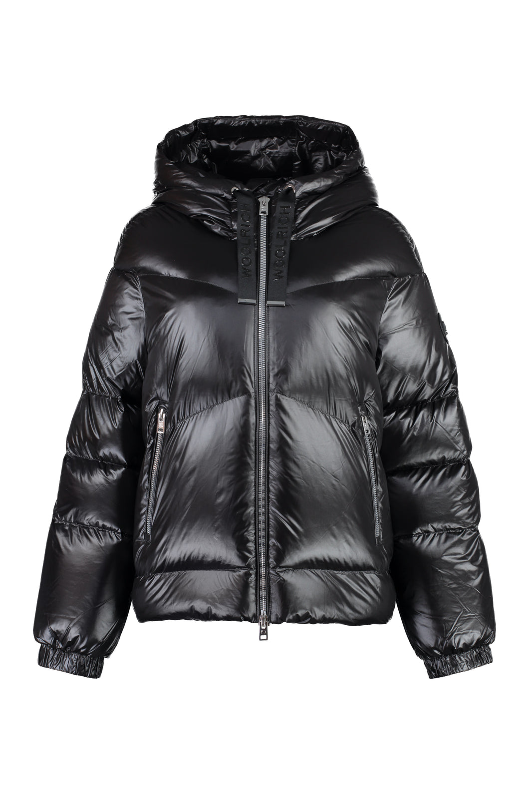 Aliquippa hooded nylon down jacket