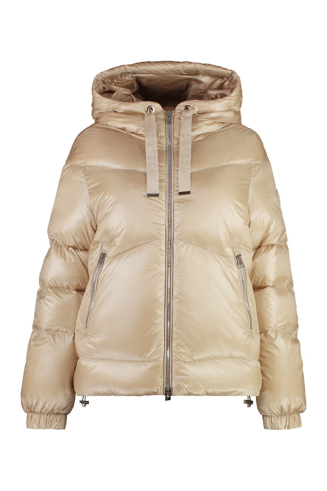 Aliquippa hooded nylon down jacket