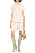 Load image into Gallery viewer, Short sleeve linen blend shirt
