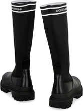 Load image into Gallery viewer, Leather and stretch fabric boots

