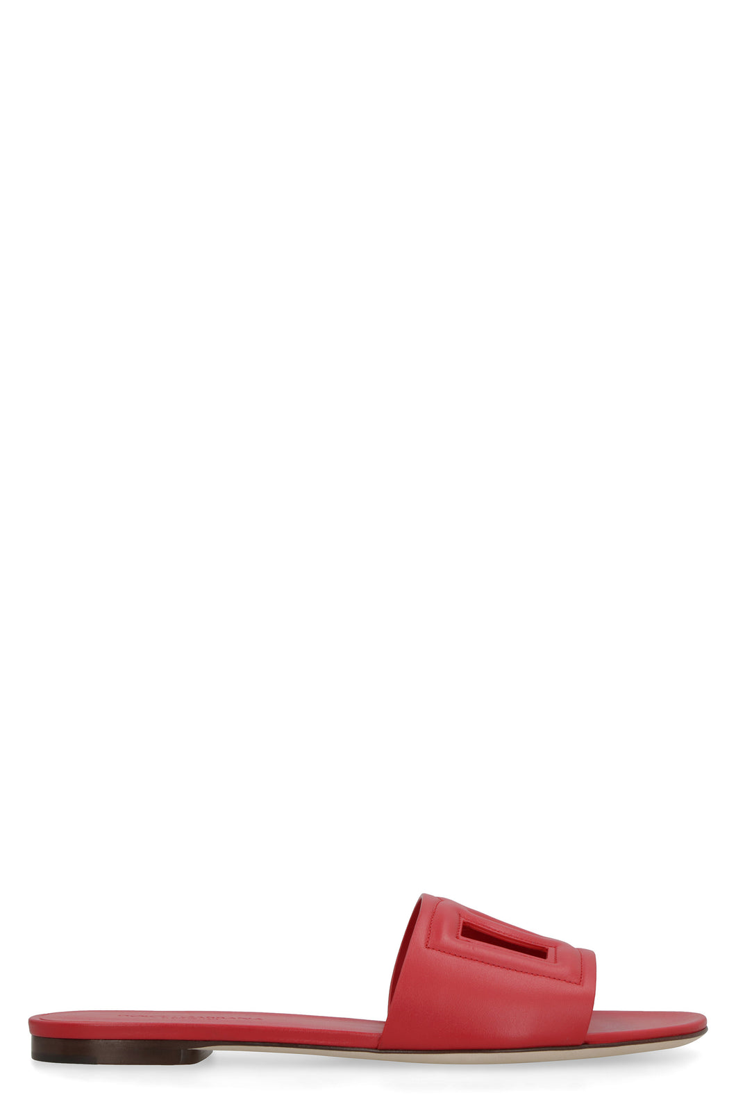 Leather slides with logo