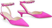 Load image into Gallery viewer, Embellished satin slingback pumps
