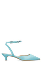 Load image into Gallery viewer, Embellished satin slingback pumps
