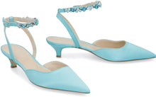 Load image into Gallery viewer, Embellished satin slingback pumps
