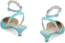 Load image into Gallery viewer, Embellished satin slingback pumps
