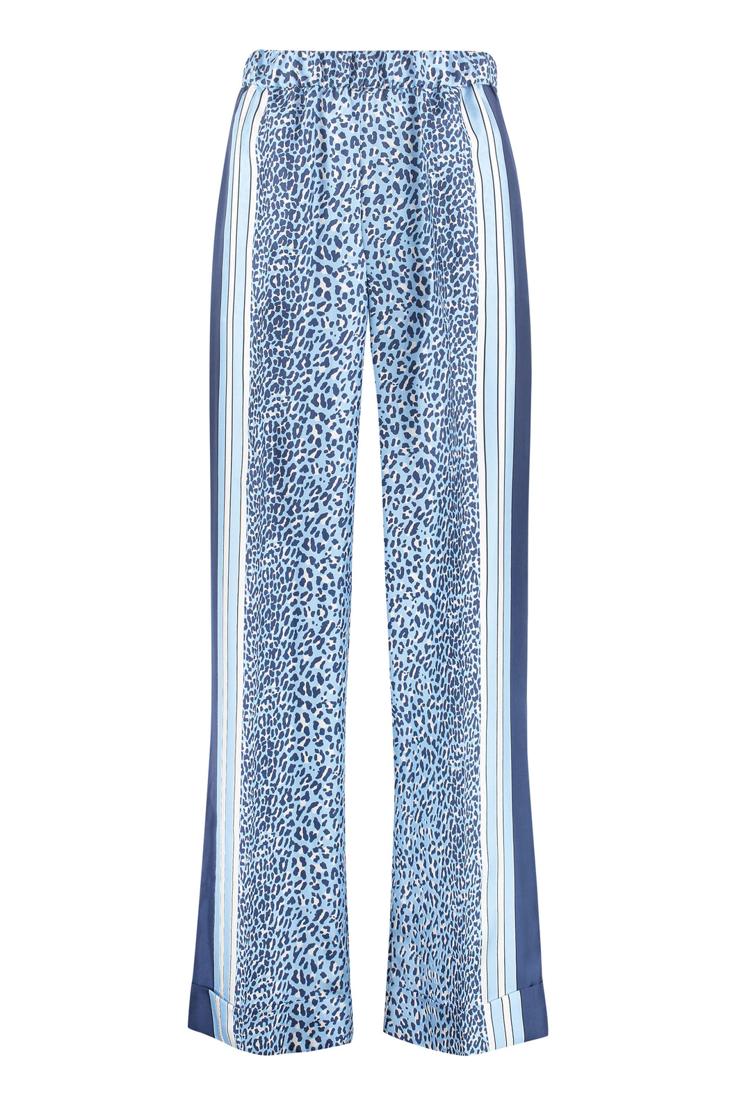 Printed wide-leg trousers