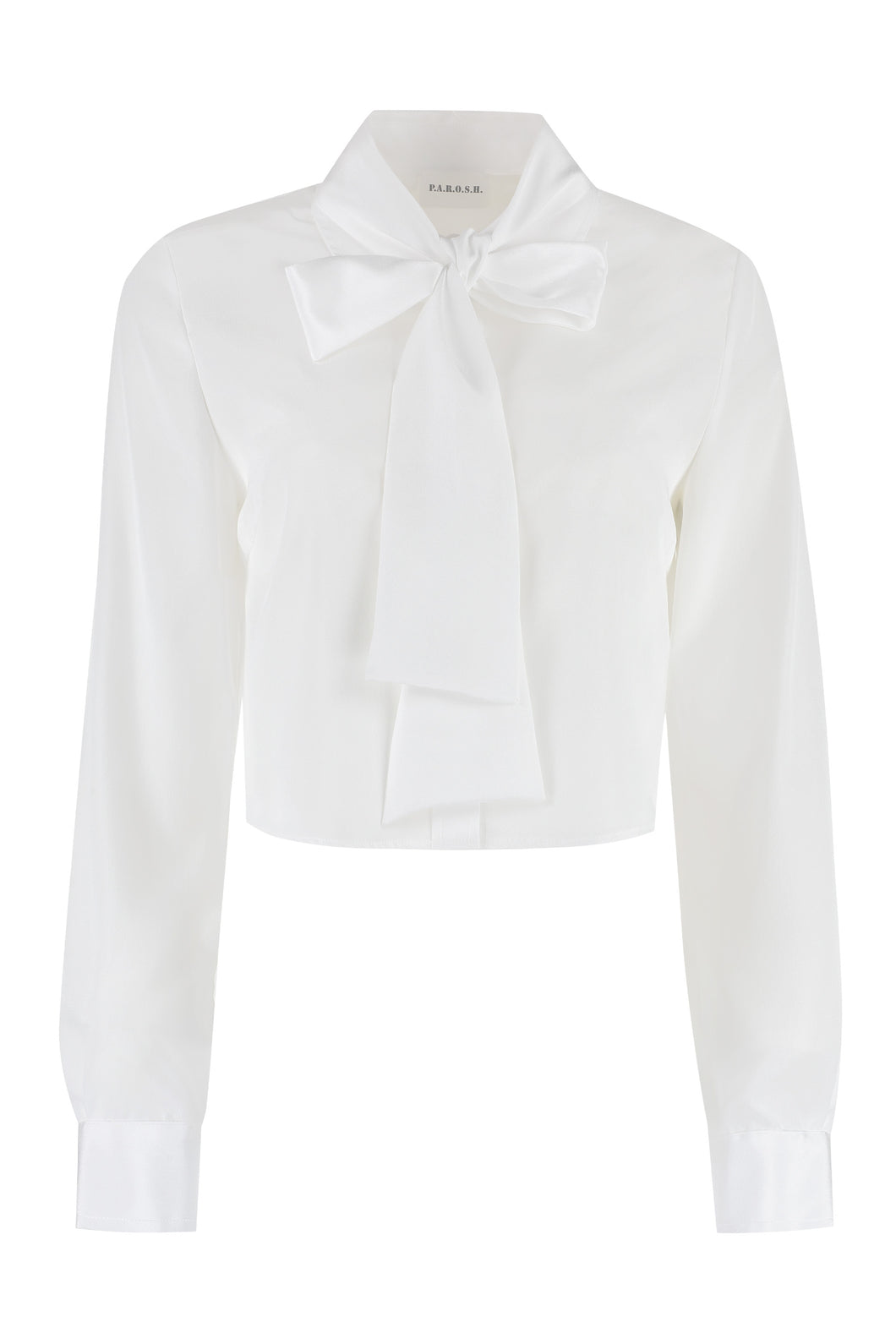 Palmer lace-up collar crêpe blouse