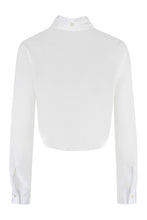 Load image into Gallery viewer, Palmer lace-up collar crêpe blouse
