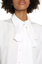 Load image into Gallery viewer, Palmer lace-up collar crêpe blouse
