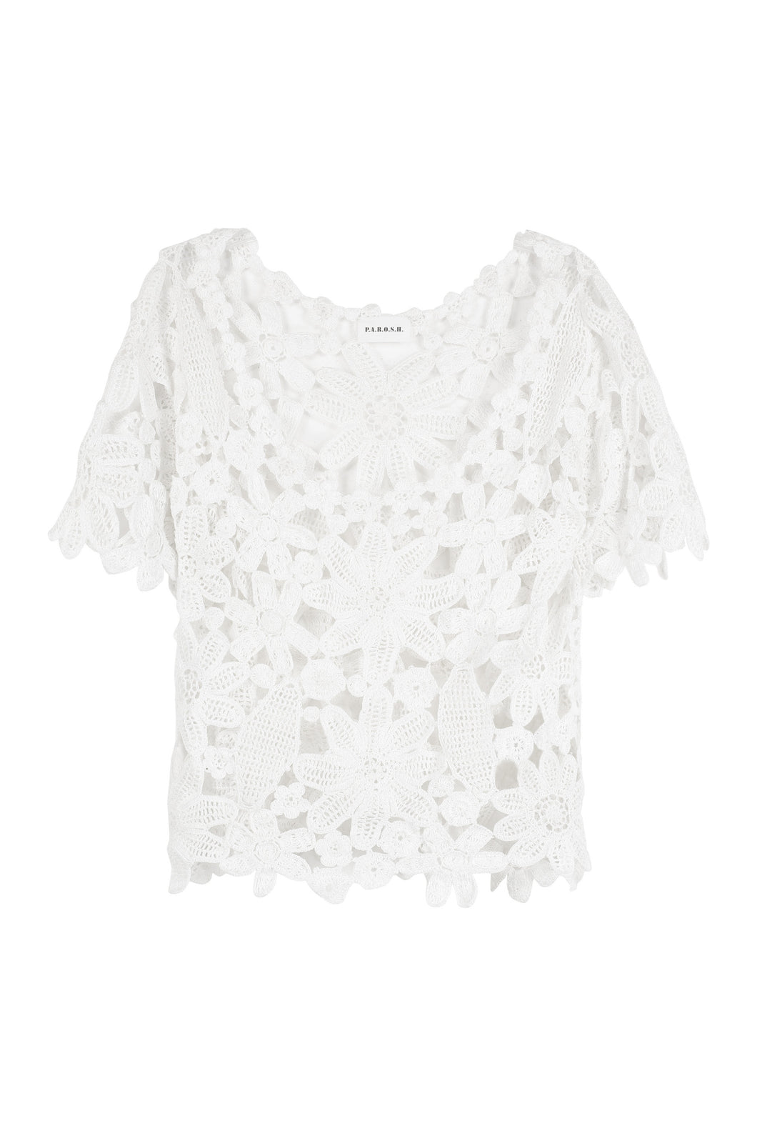Floral macramé top