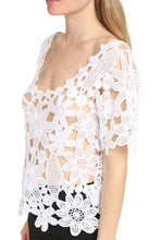 Load image into Gallery viewer, Floral macramé top
