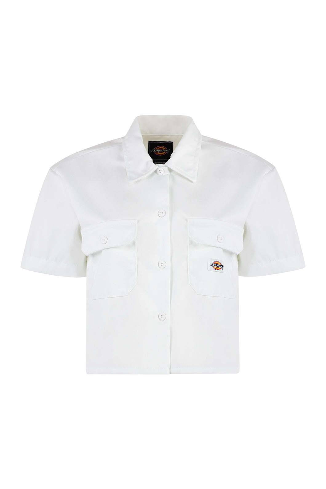 Short sleeve cotton blend shirt