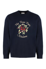 Load image into Gallery viewer, Slogan Fleurs crew-neck wool sweater
