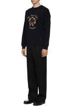 Load image into Gallery viewer, Slogan Fleurs crew-neck wool sweater
