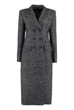 Load image into Gallery viewer, Houndstooth double-breasted coat
