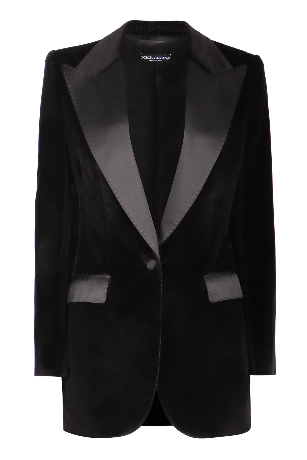 Single-breasted velvet jacket