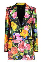 Load image into Gallery viewer, Floral print silk blazer
