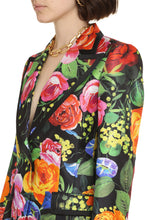 Load image into Gallery viewer, Floral print silk blazer
