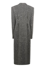 Load image into Gallery viewer, Long coat in herringbone pattern
