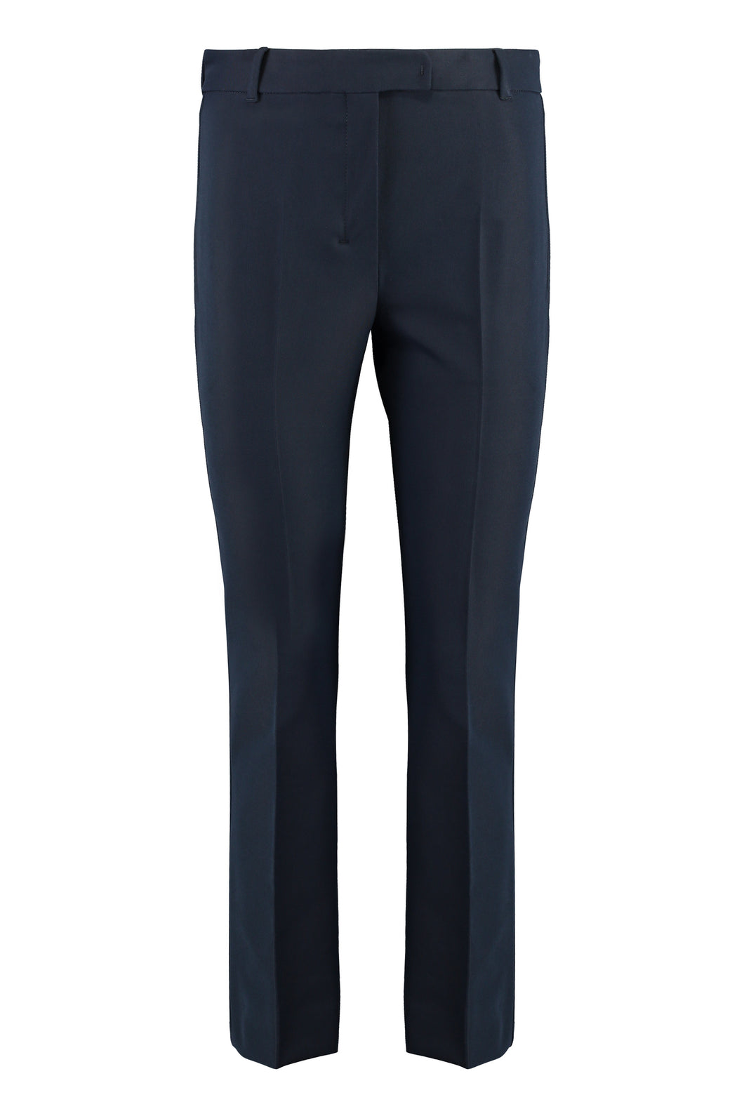 Stretch viscose trousers with flared hem