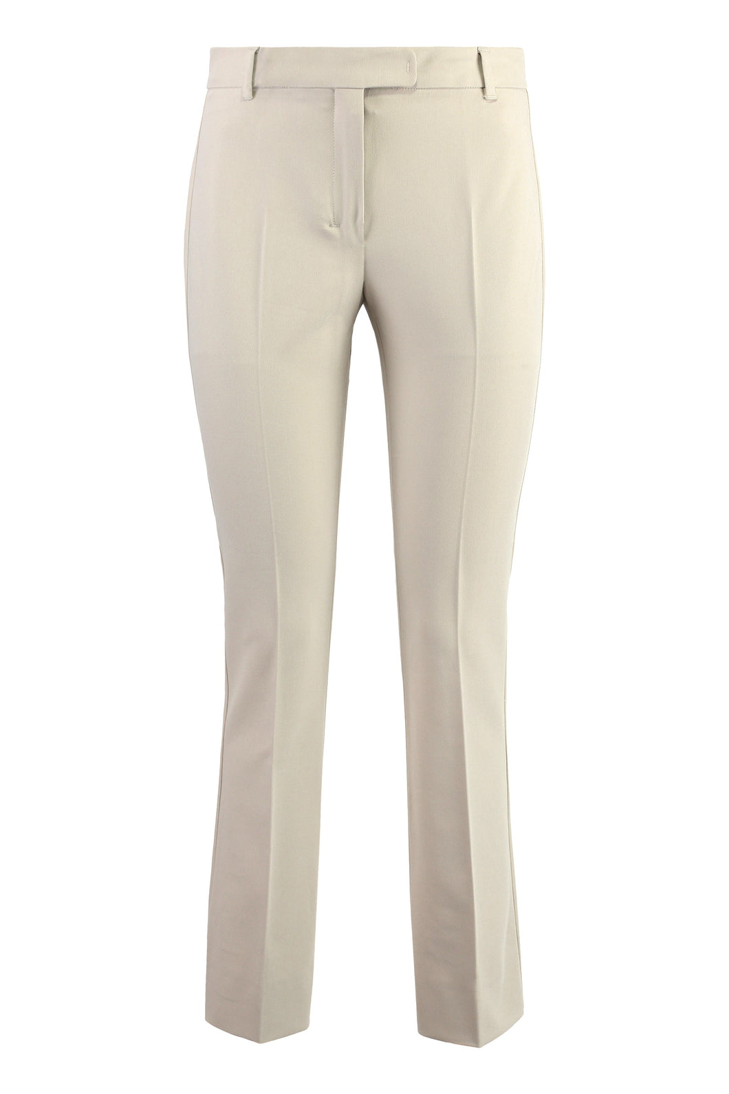 Stretch viscose trousers with flared hem